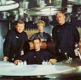 Crew on bridge